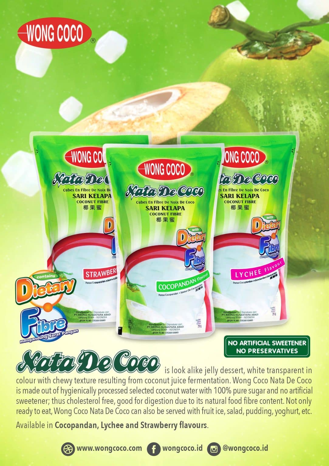 Nata De Coco Sari Kelapa Coconut Fibre